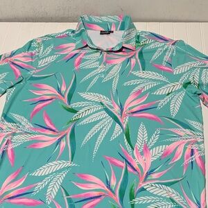 Sunday Swagger Bids of Paradise Tropical Swagger Floral Polo Shirt 2XL